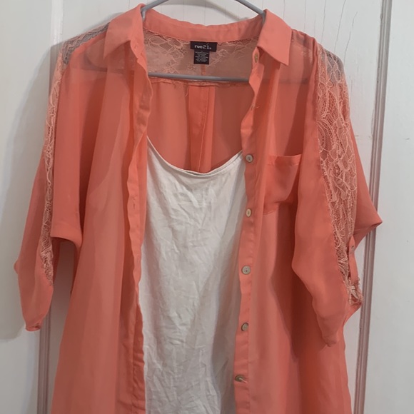 Sheer button up top - Picture 2 of 3